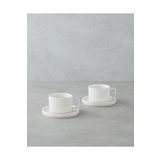 English Home Lunara Porselen 4 Parça 2 Kişilik Çay Fincanı Takımı 220 ml Beyaz