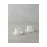 English Home Lunara Porselen 4 Parça 2 Kişilik Kahve Fincan Takımı 90 ml Beyaz