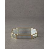 English Home Luxury Cam Dekoratif Tepsi Gold - 25 x 18 cm gold