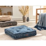 English Home Malta Square Kadife Dekoratif Minder 60X60X14 cm Indigo - Mavi