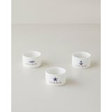 English Home Mariner Sun Stoneware 3'lü Çerezlik 6,5 cm Mavi-Kırmızı - Mavi - Kırmızı