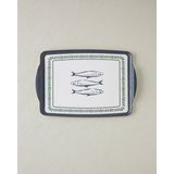 English Home Maritime Melody Melamin Kaydırmaz Tepsi 25X38 cm Beyaz - Lacivert - Lacivert - Beyaz