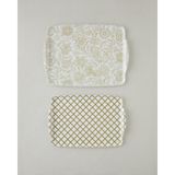 English Home Melamin Kaydırmaz Tepsi 2’li Yeşil Renkli 42x31 cm + 25x38 cm Özellikli