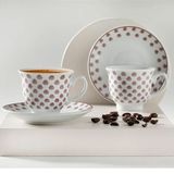 English Home Mindy Porselen 4 Parça 2 Kişilik 80 ml Bordo Kahve Fincan Takımı