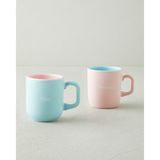 English Home Mini&mummy Seramik Ikili Kupa 150-230 ml Mavi - Pembe