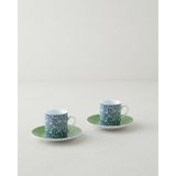 English Home Mira Porselen 4 Parça 2 Kişilik Kahve Fincan Takımı 80 Ml Yeşil Yeşil