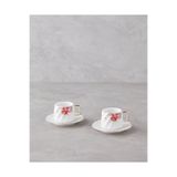 English Home Misty Blossom New Bone China 4 Parça 2 Kişilik Kahve Fincan Takımı 90 ml Renkli