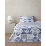 English Home Mosa Blu Tek Kişilik Yatak Örtüsü Takımı 160X220 cm Lacivert - 160 x 220 cm