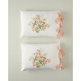 English Home Mystic Rose Kombin Pamuklu Bağcıklı 2'li Yastık Kılıfı Turuncu - 50 x 70 cm