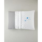 English Home Napline Pamuklu Kapitoneli Sıvı Geçirmez Yastık Kılıfı 50x70 cm Beyaz Özellikli