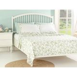 English Home Natur Baskılı Pamuklu Tek Kişilik Pike Takımı 150x220 cm Yeşil