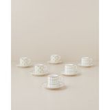 English Home Neva Flora New Bone China 12 Parça 6 Kişilik Kahve Fincan Takımı 80 ml Renkli