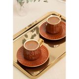 English Home Nia New Bone 2'Li Kahve Fincan Takımı 90 Ml Kahverengi