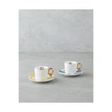English Home Nostalgia Porselen 4 Parça 2 Kişilik Kahve Fincan Takımı 90 ml Mavi-Sarı