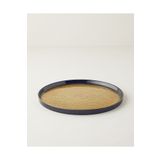English Home Nova Cam Servis Tabağı 28 cm Siyah-Gold