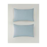English Home Novella Premium Pamuk Dokulu 2li Yastık Kılıfı 50x70 cm Açık Mavi