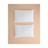 English Home Novella Premium Pamuk Dokulu 2'li Yastık Kılıfı 50x70 cm Beyaz