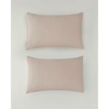English Home Novella Premium Pamuk Dokulu 2'li Yastık Kılıfı 50x70 cm Toz Pembe - 50 x 70 cm