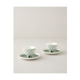 English Home Octavia New Bone China 4 Parça 2 Kişilik Kahve Fincan Takımı 90 ml Koyu Yeşil