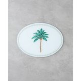 English Home Palm Tree Cam Kesme Tahtası 38x28 cm Beyaz