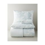 English Home Palmera Dijital Baskılı Çizgili Saten Çift Kişilik Çarşaflı Nevresim Takımı 200X220 cm Turkuaz-Bej