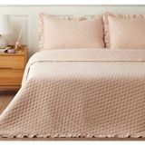 English Home Pembe Yatak Örtüsü Soft Ruffle - Pudra