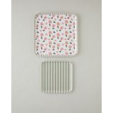 English Home Petal Dreams 2’li Kaydırmaz Tepsi Pembe - Yeşil Renkli Melamin Modern Dekor