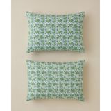 English Home Petty Chic Kolay Ütülenir Yeşil 50x70 cm 2'li Yastık Kılıfı Çiçek Desenli
