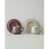 English Home Phoebe New Bone China 4 Parça 2 Kişilik Kahve Fincan Takımı 90 ml Kahve-Yeşil - Kahverengi
