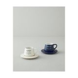 English Home Phoebe New Bone China 4 Parça 2 Kişilik Kahve Fincan Takımı 90 ml Lacivert - Krem
