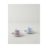 English Home Pico Porselen 4 Parça 2 Kişilik Kahve Fincan Takımı 80 ml Lacivert-Kırmızı