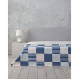 English Home Plaid Harmony King Size Çok Amaçlı Örtü 240x220 cm Mavi - 240 x 220 cm