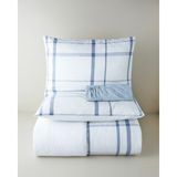English Home Polka Grid Kolay Ütülenir Çarşaflı Çift Kişilik Nevresim Takımı 200x220 cm Mavi - 200 x 220 cm