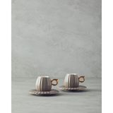 English Home Polka New Bone 4 Parça Vizon Renkli Desenli Kahve Fincan Takımı Şık Sunum İçin