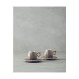 English Home Polka New Bone China 4 Parça 2 Kişilik Kahve Fincan Takımı Vizon