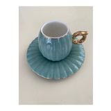 English Home Polka New Bone China 4 Parça 2 Kişilik Kahve Fincan Takımı Yeşil