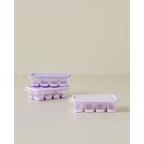 English Home Posuda Plastik 3’lü Buz Kalıbı Mutfak Gereci 7X12,5X3,5 cm Lila