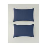 English Home Pure Pamuklu 2'li Yastık Kılıfı 50x70 cm Gece Mavisi