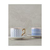 English Home Rabecca New Bone China Kahve Fincan Takımı 4 Parça 2 Kişilik Lacivert