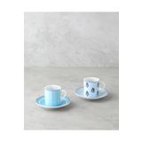 English Home Rapture Porselen 4 Parça 2 Kişilik Kahve Fincan Takımı 80 ml Mavi
