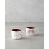 English Home Remixy Seramik 2'li Fincan Takımı 184 ml Bordo