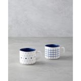 English Home Remixy Seramik 2'li Fincan Takımı 184 ml Mavi