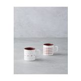 English Home Remixy Seramik 2'li Kahve Fincan Takımı 110 ml Bordo