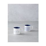 English Home Remixy Seramik 2'li Kahve Fincan Takımı 110 ml Mavi