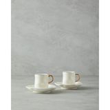 English Home Rolly New Bone China 4 Parça 2 Kişilik Kahve Fincan Takımı Beyaz