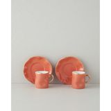 English Home Rolly New Bone China 4 Parça 2 Kişilik Kahve Fincan Takımı Terracotta - Toprak Rengi
