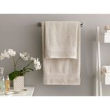English Home Romantic Stripe Pamuklu Floşlu Banyo Havlusu Takımı Gri - 50 x 85 cm - Renkli