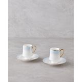 English Home Royals New Bone China 4 Parça 2 Kişilik Kahve Fincan Takımı 90 ml Mavi