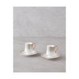 English Home Royals New Bone China 4 Parça 2 Kişilik Kahve Fincan Takımı 90 ml Vizon