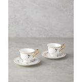 English Home Sakura Dream Kahve Fincan Takımı Açık Yeşil Yeni Bone China Zarif Tasarım